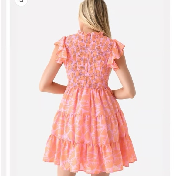 J.Marie Vibrant Pink Ruffle Sleeve Mini Dress - Picture 9 of 11